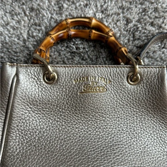 Gucci Metallic Bamboo-Handle Crossbody Bag